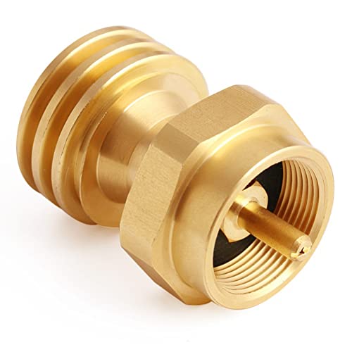 Uenede Brass Propane Tank Adapter Converter Universal 1Pound/16.4oz Small Tank to QCC1/Type1 Hose or Regualtor Hexagon