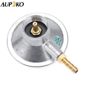 Aupoko Low Pressure One Pound Propane Tank Gas Regulator Valve, Portable Propane Table Top Regulator with 1/4’’ Barb Connection and 1"-20 Female Throwaway Cylinder Thread Inlet and an Orifice Outlet