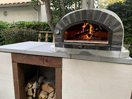 Pizzaioli Stone Arch Traditional Brick Pizza Oven. Premium Triple Insulated for Delicious Outdoor Grilled Steaks, Fish, Veggies, Bread. Cooks Pizzas in 90 Seconds