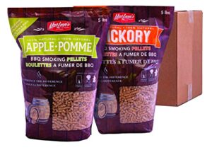 maclean’s outdoor apple smoking pellets and hickory smoking pellets bundle, brown