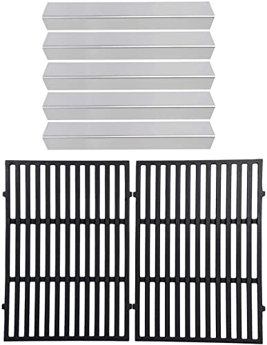 GasSaf 15.3 inch Flavorizer Bars and 17.5 inch Grill Grates Replacement for Weber 7636 7638, Spirit 300 Series E310 E320 E330 S310 S320 S330 Gas Grills with Front Control Knob (2013-2017)