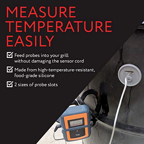2 Pack Thermometer and Probe Grommet for Grills - Compatible with Weber Smokey Mountain Cookers and More - Compare to Replacement 85037 - by Impresa Products