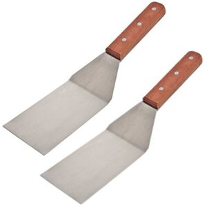 stainless steel turner with wood handle (set of 2)