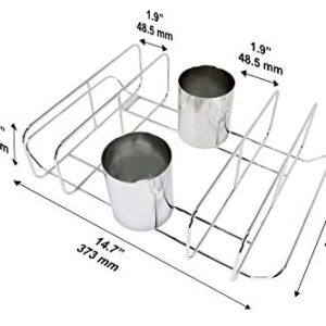 Cataumet BBQ Rib Rack and Beer Can Chicken Holder Smoking Rack Fits Big Egg Style Grills Ovens and Smokers Made with Genuine 304 Stainless Steel