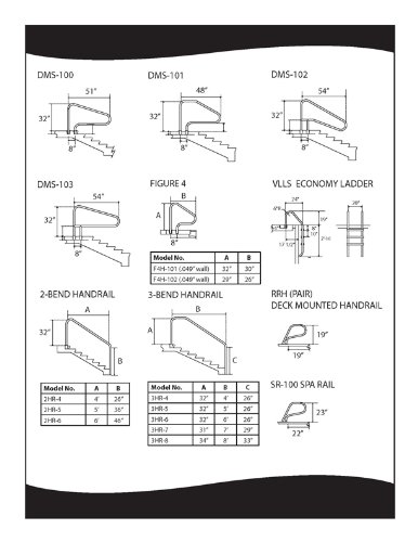 S.R. Smith VLLS-103S 3-Step Elite with Stainless Steel Steps Pool Ladder, Stainless Steel