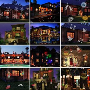 Aipande Christmas Lights，16 Patterns Plug-in Card Lawn Lamp ，Party LED Projection Light， Outdoor IP65 Holiday Decoration Light， for Halloween，Christmas, Birthday Party,New Year,Valentine's Day