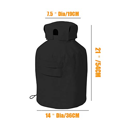 Linkool Upgrade 20 lbs Propane Tank Cover,Black,Hides Often Ugly/Rusty/Dirty Tank Cylinder,All Weather Protection