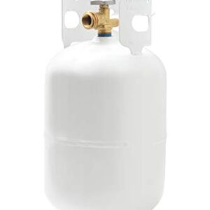 Flame King YSN10LB 11 lb Steel Propane Tank Cylinder with Type 1 Overflow Protection Device Valve, Great for Camping, Fire Pits, Heaters, Grills, Overlanding, White