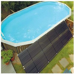 sunheater ws220p s220p aboveground pool heating system, includes one 2’ x 20’ panel (40 sq. ft.) – solar heater made of durable polypropylene, raises temperature up to 15°f, black