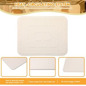 2 Pcs 15 x 12 Inch Pizza Stone, Rectangular Baking Stone, Heavy Duty Cordierite Bread Stone for Oven Grill, Thermal Shock Resistant, Pizza Grilling Stone for Making Crispy Pizza, Bread