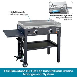 Stanbroil 28 inch Stainless Steel Flat Top Gas Grill Griddle Replacement for Blackstone 2-Burner Propane Fueled Grill Improved New Rear Grease Management System (Improved Version)