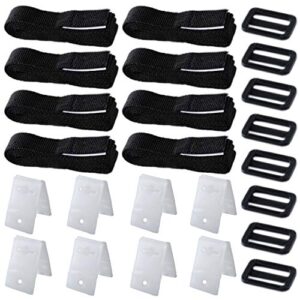 gekufa pool cover straps, solar cover reel strap kit for in-ground swimming pools, including 8 straps with hoop and loop tapes, 8 fastener plates, 8 buckles