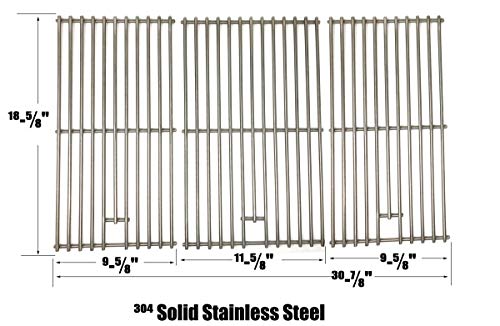 Replacement Stainless Steel Cooking Grid for Members Mark BQ05046-6, BQ05046-6A, BQ06042-1, BQ05046-6N-A, B09SMG-3, B09SMG1-3F & Master Forge B10LG25 Grill Models, Set of 3