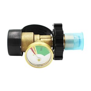 MENSI POL Propane Hose Adapter for 50~100lbs Cylinder Tank with Temperature Control Gauge Meter Pressure Indicator (POL Soft Nose)