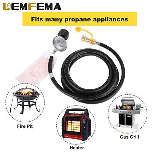 Lemfema 12FT Propane Hose Regulator - 3/8 inch Female Quick Connect Disconnect x QCC1 Propane Tank Connection Replacement for Mr. Heater Big Buddy Heater