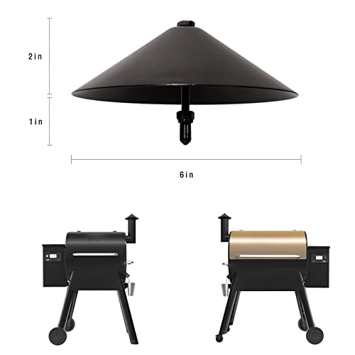 QQPOLE Replacement Umbrella Chimney Cap for Pellet Grill, Metal Chimney Top Accessories for Pit boss, Traeger, Camp Chef and Other Models ，Pellet Grill Chimney Replacement Accessories