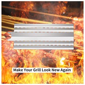 Zemibi Grill Replacement Parts for Kenmore 415.23667310, Char broil 463439915, 463322613 Gas Grill Models, 14.75" Grill Heat Plates, Burner Tubes and Adjustable Crossover Tube, 4 Pack, Stainless Steel