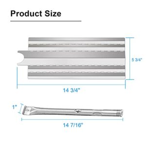 Zemibi Grill Replacement Parts for Kenmore 415.23667310, Char broil 463439915, 463322613 Gas Grill Models, 14.75" Grill Heat Plates, Burner Tubes and Adjustable Crossover Tube, 4 Pack, Stainless Steel