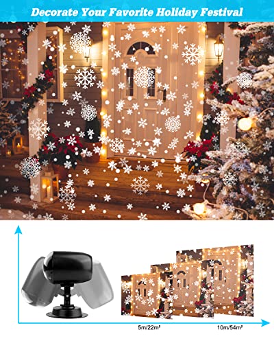 Christmas Projector Lights Outdoor Snowflake Projector Holiday Projection with Remote IP65 Waterproof for Themed Holiday Party