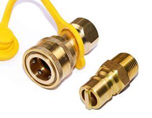 dozyant 1/2″ qdd lp gas quick connect disconnect connector & male insert plug solid brass 1/2 psig pressure input 1/2 ins & 1/2″ male npt x 1/2 inch natural gas propane fitting connector