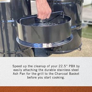Pit Barrel Cooker (PBX) Stainless Steel Ash Pan | Attachable Barrel Smoker Ash Pan Accessory | Saves Clean Up time | 22.5 inches