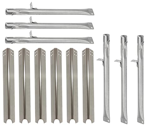 Shengyongh SS99441 (6-Pack) SS14081 (6-Pack) Stainless Steel Heat Plate and Burner Replacement for Brinkmann 810-6680-S Brand Gas Grill