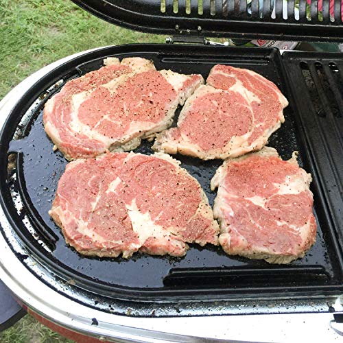 Hongso Matte Cast Iron Griddle for Coleman Roadtrip Swaptop Grill, Half Grill Griddle of Coleman Roadtrip Grill Accessories, Non-Stick Flat Cooking Pan, PCB011