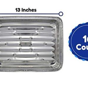 HomeyGear Disposable Aluminum Foil Grill Tray Liner Pans for Broiling, Baking Cooking and Grilling 9 X 13 Inches Pack of 16