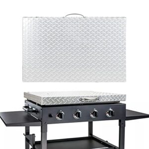 Blackstone Griddle Accessories 28 inch Blackstone Griddle Cover, ProFire 28” Griddle Grill Lid Hard Cover Waterproof Aluminum with Stainless Steel Handle Diamond Plate Front or Rear Grease Griddle