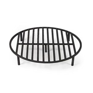 titan great outdoors round 28.5in fire pit grate, heavy duty 1/2in steel elevated log wood pit grate, burning fireplace and firepits