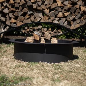 TITAN GREAT OUTDOORS Round 28.5in Fire Pit Grate, Heavy Duty 1/2in Steel Elevated Log Wood Pit Grate, Burning Fireplace and Firepits