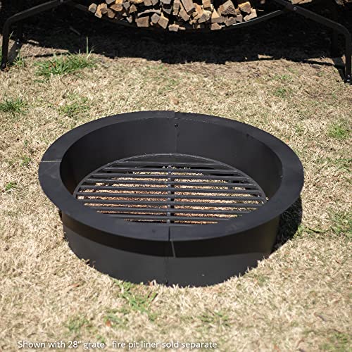 TITAN GREAT OUTDOORS Round 28.5in Fire Pit Grate, Heavy Duty 1/2in Steel Elevated Log Wood Pit Grate, Burning Fireplace and Firepits