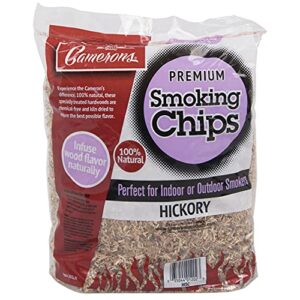 camerons products hickory wood smoker chips ~ 2 lb. bag, 260 cu. in. – 100% natural, fine wood smoking and barbecue chips