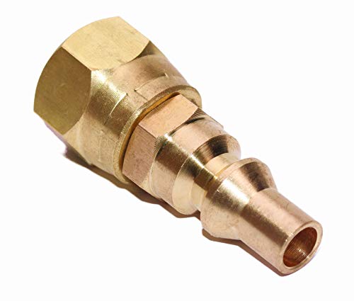 DOZYANT 1/4'' RV Propane Quick Connect Fittings for Connecting Low Pressure Gas Appliance Heater Grill Fire Pit and RV Quick Connect, 1/4" Quick Key Connect Plug x 3/8" Female Flare