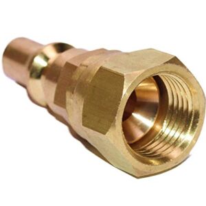 DOZYANT 1/4'' RV Propane Quick Connect Fittings for Connecting Low Pressure Gas Appliance Heater Grill Fire Pit and RV Quick Connect, 1/4" Quick Key Connect Plug x 3/8" Female Flare