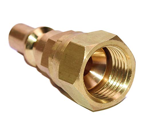 DOZYANT 1/4'' RV Propane Quick Connect Fittings for Connecting Low Pressure Gas Appliance Heater Grill Fire Pit and RV Quick Connect, 1/4" Quick Key Connect Plug x 3/8" Female Flare