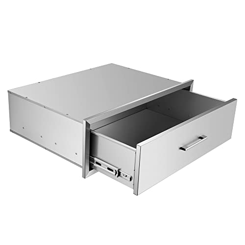 ENJOETY Stainless Steel Outdoor Kitchen Drawer, Single Huge Drawer, Perfect for BBQ Outdoor Kitchen W30 X D20 X H10