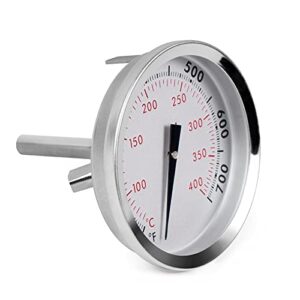 X Home 67088 Thermometer Replacement for Weber Genesis 300 Series & Summit Grills, Thermometer for Genesis E/S-310 330, Sliver Temperature Gauge Center Mount, 2-3/8" Diameter