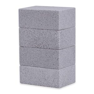 cfutaboh griddle cleaning brick block; non-toxic grey grill brick cleaner 4 pack ecological grill cleaning brick de-scaling cleaning stone for removing stains bbq (4)