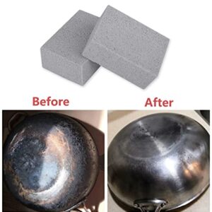 CFUTABOH Griddle Cleaning Brick Block; Non-Toxic Grey Grill Brick Cleaner 4 Pack Ecological Grill Cleaning Brick De-Scaling Cleaning Stone for Removing Stains BBQ (4)