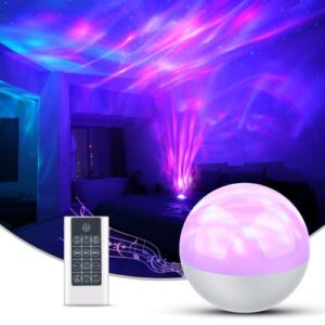 supfoo galaxy projector for bedroom,star projector night light for kids with white noise and bluetooth music speaker, aurora projector remote control & timing sky starry projector,party,home (white)