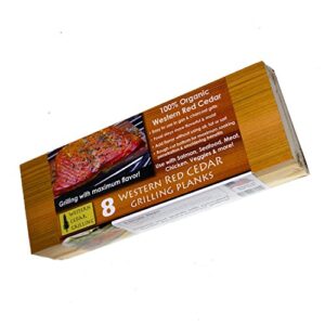 10 Cedar Grilling Planks (8 Extra Long + 2 Bonus Short Planks!) - Perfect for Salmon, Fish, Steak, Veggies and More. Made in USA! Re-use Several Times. Fast Soaking.