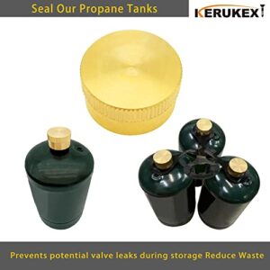 KERUKEXI 1 LB Propane Tank Protective Cap Gas Canister Sealed Lid Fuel Cylinder Leak Proof Cover BBQ Bottle Dust Threaded Valve Cover with Solid Brass Construction (6)