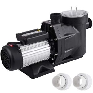 smarketbuy swimming pool pump 2.5hp, high flow pool pump 148 gpm, above ground pool pump with filter basket, 2pcs connectors (2.5hp)