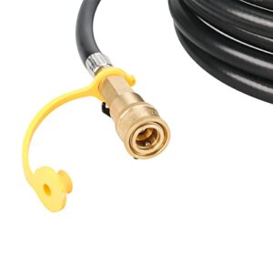 Patioer 24FT Quick Connect Propane Hose for RV to Grill with 1/4" Shut Off Valve, Low Pressure Propane Extension Hose with Elbow Adapter Fitting for 17" and 22" Blackstone Griddle