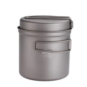 twdyc titanium pan pot outdoor camping hiking cookware backpacking cooking picnic bowl pot pan set with folded handle