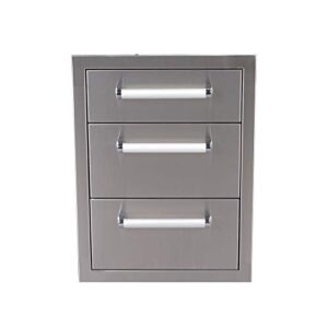bonfire outdoor kitchen drawer built-in triple drawer for bbq island, 304 stainless steel, cbatd