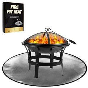nezuiban fire pit mat, 36” round fireproof mat for under fire pit, 5 layers grill mat for protect deck, patio, grass, lawn, heat insulation…