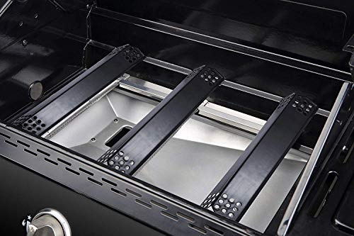 Unicook Porcelain Grill Heat Plate 14.56" L, Gas Grill Replacement Parts, 4 Pack Grill Heat Shield Tents, Grill Burner Cover, Flavorizer Bars, Flame Tamer for BBQ Gas Grill