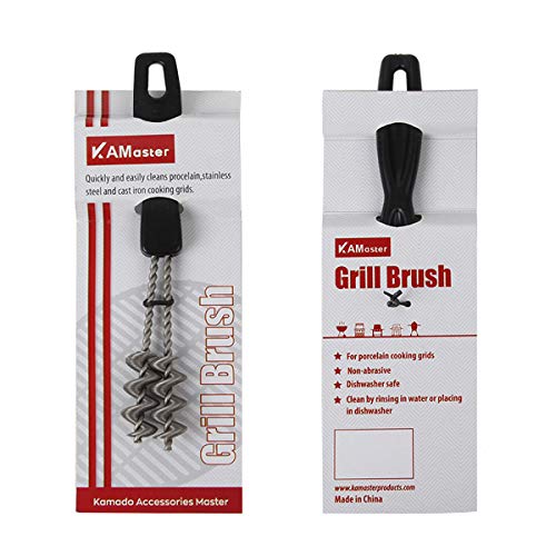 Grill Brush for Big Green Egg Stainless Steel Barbecue Grill Brush BBQ Grill Cleaning Bristle Free Brush 7.5" Long Handle Cleaner for Big Green Egg ,Weber,Stainless Steel& Porcelain Barbecue Grates